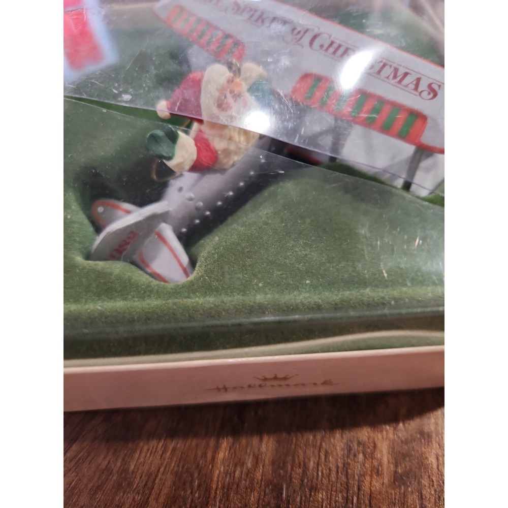 Vintage Hallmark Santa Spirit of Christmas Biplane Airplane Ornament 1982 Boxed - Picture 8 of 8